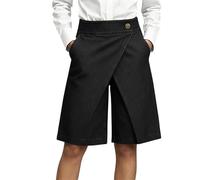 BVEBJDX Women's Wrap Front Jeans Bermuda Shorts High Waist Knee Length Denim Shorts Casual Asymmetrical Cross Over Front Button Wide Leg Short Jean Trendy Denim Half Pants with Pockets