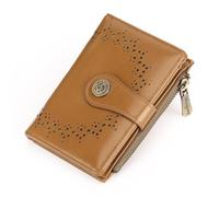 BVEOGMRO Small Wallet for Women Bifold Credit Card Holder Compact Women Wallet with Zipper Coin Pocket, Light Brown, 4.92 x 3.74 x 1.18 inches, Fashion