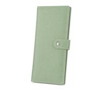 BVEOGMRO Ultra Slim Women Wallet Long Bifold RFID Blocking Credit Card Holder with Coin Zipper Pocket, Green, Vintage