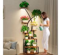 Bvewg 67" Tall Metal Plant Stand Indoor with Grow Lights, Multi-Purpose X-Shaped Plant Stands for Indoor Plants Multiple,9 Tiered Large Plant Shelf Display Rack Holder for Home