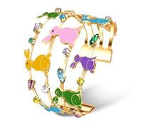 BVGA Easter Bracelet for Women Statement Bunny Cuff Bracelets Easter Jewelry Accessories Spring Holiday Gifts Party Favors, L, Alloy, no gemstone