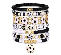 BVGA Game Day Bracelets for Women Stackable Baseball Basketball Football Soccer Beaded Bracelets Game Day Outfits Jewelry Accessories Sports Party Favors Gifts, L, beads, no gemstone