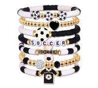 BVGA Game Day Bracelets for Women Stackable Baseball Basketball Football Soccer Beaded Bracelets Game Day Outfits Jewelry Accessories Sports Party Favors Gifts, L, beads, no gemstone