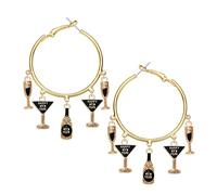 BVGA Holiday Hoop Earrings for Women Thanksgiving Halloween Christmas Party Accessories Outfits Autumn Fall Winter Holiday Jewelry Favor Gifts, Zinc, No Gemstone