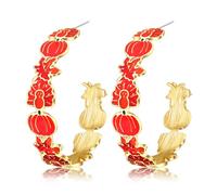 BVGA Holiday Hoop Earrings for Women Thanksgiving Halloween Christmas Party Accessories Outfits Autumn Fall Winter Holiday Jewelry Favor Gifts, Zinc, No Gemstone