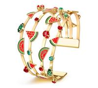 BVGA Summer Bracelet for Women Strawberry Pineapple Watermelon Cuff Bracelets Jeweled Tropical Fruit Bracelets Summer Beach Jewelry Outfits Accessories Gifts, L, Alloy, no gemstone