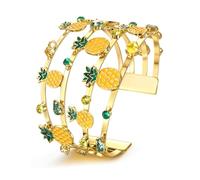BVGA Summer Bracelet for Women Strawberry Pineapple Watermelon Cuff Bracelets Jeweled Tropical Fruit Bracelets Summer Beach Jewelry Outfits Accessories Gifts, L, Alloy, no gemstone