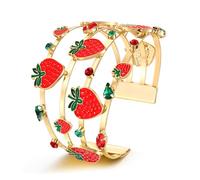 BVGA Summer Bracelet for Women Strawberry Pineapple Watermelon Cuff Bracelets Jeweled Tropical Fruit Bracelets Summer Beach Jewelry Outfits Accessories Gifts, L, Alloy, no gemstone