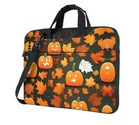 bvgweet Happy Thanksgiving Day Pumpkin Print Laptop Briefcase Bag Laptop Shoulder Sleeve Bag Computer Bags For 13/14/15.6 Inch