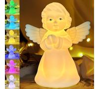BVI BOOMERVIVI Night Light,Dimmable Multi-Color Angel Silicone Table Lamps for Bedroom with Tap Control,Rechargeable Cute Bedside Lamps for Teen Present Room Decor