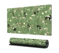 BVI BOOMERVIVI Speed Gaming Mouse Pad XXL, 800 x 300 mm Cute Cat Extended Mousepad with Stitched Edges and Non-Slip Rubber Base, Waterproof Computer Mouse Mat for Gamer, Office and Home (Grass)
