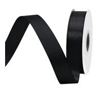 BVIEAKD 26mm Wide 45m Double Face Black Satin Ribbon Fabric Ribbon for Gift Wrapping Very Suitable for Weddings Decoration Bouquet Balloons Arts Craft Sewing Hair Bow Invitation