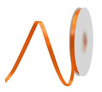 BVIEAKD 6mm Wide 45m Double Face Orange Satin Ribbon Fabric Ribbon for Gift Wrapping Very Suitable for Weddings Decoration Bouquet Balloons Arts Craft Sewing Hair Bow Invitation