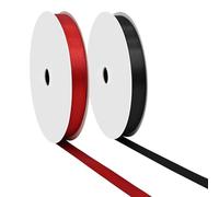 BVIEAKD Double Sided Red Black Ribbon 10 mm Wide 2 Rolls Total 27 Meters Long Perfect for Crafts Wedding Decorations Bow Making Art Sewing and More
