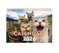 Bvizyelck Cat Calendar 2026 | 12-Month Date Planner | Hangable Calendar Animal - for Home School Bedroom Study Classroom Office Students Teachers Consultants Freelancers Workshop Studio Dormitory