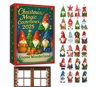 Bvizyelck Christmas Gnome Countdown Calendar,24 Days Gnome Pendant Countdown to Christmas - 2025 2D Acrylic Collectible Decoration Celebration Holiday Festival Tree Ornament for Boys Girls Teenagers