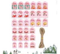 Bvizyelck Christmas Tags with String, Ornaments - Wood Christmas Tags with String and Holes - for Holiday Halloween Party Favors Decorations Family Thank You Letter