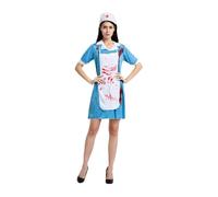 Bvizyelck Halloween Bloody Nurse Costume - Nurse Halloween Fancy Dress Costume,Cosplay Supplies, Fancy Dress Outfit for Men Women Girls Boys Teens Youth Doctor-Themed Parties
