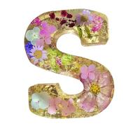 Bvizyelck LED Letter Lights - Floral Resin Alphabet Lights, Warm White Night Signs for Wedding