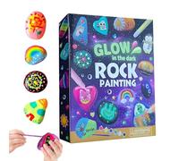 Bvizyelck Painting Rocks for Kids - Early Learning Activity - Glow in The Dark Rock Painting Kit,for Kindergarten School Party Art Class Boys Girls Children