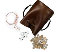 Bvizyelck Pouches with Drawstrings - Coin Pouch for Women - Candy Sheer Bags, Black Leather Pouch, Coin for Women, Small Gift, PU Leather, Sealing Drawstring for Dice