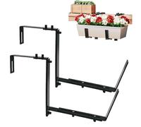 Bvizyelck Window Box Brackets, 2PCS Adjustable Planter Box Bracket, Flower Boxes Holder Brackets, Planter Shelving Adjustable Wall Mount Flower Boxes Bracket For Patio, Garden, Fence, Balcony