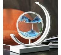 BVJKHQ 3d Hourglass Deep Sea Sandscape, Moving Sand Art Pictures Round Frame Sandscapes with Light, Sand Art Liquid Motion Living Room Bedroom Table Lamp Decoration, Gift for Friends Lovers