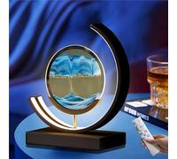 BVJKHQ 3D Hourglass Deep Sea Sandscape, Moving Sand Art Pictures Round Frame Sandscapes with Light, Sand Art Liquid Motion Living Room Bedroom Table Lamp Decoration, Gift for Friends Lovers