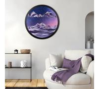BVJKHQ Sand Art, 360° Rotate Wall Mounted Moving Sand Art, 3D Hourglass Deep Sea Sandscape, Round Glass Moving Sand Pictures, Relaxing Wall Decor for Home Office Work (purple, 17.3")