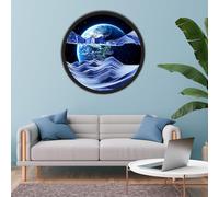 BVJKHQ Sand Art, 360° Rotate Wall Mounted Moving Sand Art, 3D Hourglass Deep Sea Sandscape, Round Glass Moving Sand Pictures, Relaxing Wall Decor for Home Office Work (blue2, 23.6")