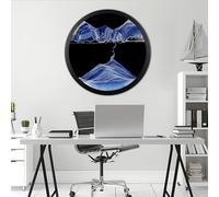 BVJKHQ Sand Art, 360° Rotate Wall Mounted Moving Sand Art, 3D Hourglass Deep Sea Sandscape, Round Glass Moving Sand Pictures, Relaxing Wall Decor for Home Office Work (blue-black ground1, 23.6")