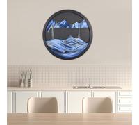 BVJKHQ Sand Art, 360° Rotate Wall Mounted Moving Sand Art, 3D Hourglass Deep Sea Sandscape, Round Glass Moving Sand Pictures, Relaxing Wall Decor for Home Office Work (blue-black ground, 17.3")