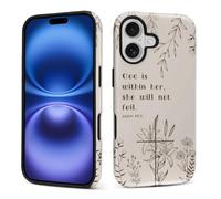 Bvkilrvc for iPhone 17 Case, God is Within Her Pattern Print Matte Phone Case Funny Liquid Silicone Case Impact Resistant Anti-Scratch Shockproof Protective Cover