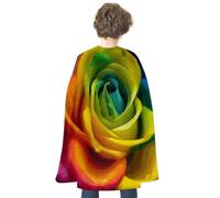 BVKWNTSA Adults Rainbow Flower Printed Cape, Men Women Super Hero Costumes,Halloween Costumes