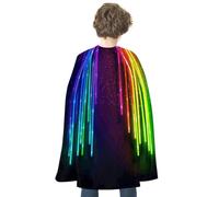 BVKWNTSA Adults Rainbow Neon Printed Cape, Men Women Super Hero Costumes,Halloween Costumes