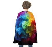 BVKWNTSA Adults Rainbow Smoke Printed Cape, Men Women Super Hero Costumes,Halloween Costumes