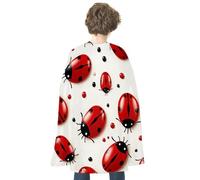 BVKWNTSA Adults Red Ladybug Printed Cape, Men Women Super Hero Costumes,Halloween Costumes