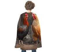 BVKWNTSA Adults Rooster And Chicken Printed Cape, Men Women Super Hero Costumes,Halloween Costumes