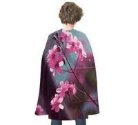BVKWNTSA Adults Small Pink Flowers Printed Cape, Men Women Super Hero Costumes,Halloween Costumes