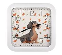 BVKWNTSA Battery Powered Silent And Tick Free I Love My Dog Dachshunds Printed Square Clock Suitable for Offices, Bedrooms, Kitchens, Living Rooms, Offices, Classrooms, Schools, And Decorative Clocks