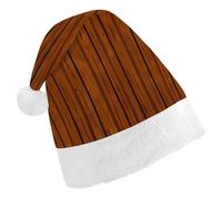 BVKWNTSA Christmas Santa Hat Set Peoples Festive Brown Wood Pattern Printed Xmas Hat for Holiday Party, Family Gathering, Christmas Decoration