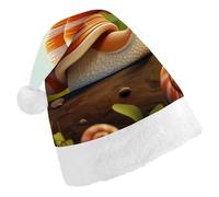 BVKWNTSA Christmas Santa Hat Set Peoples Festive Cute Snail Printed Xmas Hat for Holiday Party, Family Gathering, Christmas Decoration
