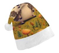 BVKWNTSA Christmas Santa Hat Set Peoples Festive Hedgehog Printed Xmas Hat for Holiday Party, Family Gathering, Christmas Decoration