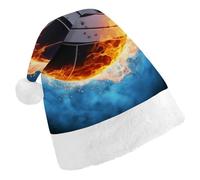 BVKWNTSA Christmas Santa Hat Set Peoples Festive Ice And Fire Volleyball Printed Xmas Hat for Holiday Party, Family Gathering, Christmas Decoration