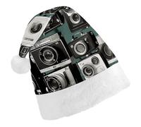BVKWNTSA Christmas Santa Hat Set Peoples Festive Retro Cool Camera Collection1 Printed Xmas Hat for Holiday Party, Family Gathering, Christmas Decoration