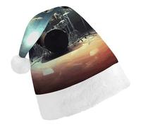 BVKWNTSA Christmas Santa Hat Set Peoples Festive Rock Band Stage1 Printed Xmas Hat for Holiday Party, Family Gathering, Christmas Decoration