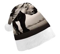 BVKWNTSA Christmas Santa Hat Set Peoples Festive South Africa Animal Printed Xmas Hat for Holiday Party, Family Gathering, Christmas Decoration