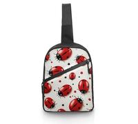 BVKWNTSA Crossbody Sling Backpack Sling Bag Red Ladybug Printed Travel Hiking Chest Bag Daypack,Travel Outdoor