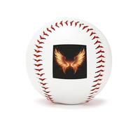 BVKWNTSA Durable Personalized Fire Angle Wings Printed Baseball for Players & Gifts, Classic PU Baseball for Training And Collecting