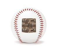 BVKWNTSA Durable Personalized Rustic Lodge Bear Moose Printed Baseball for Players & Gifts, Classic PU Baseball for Training And Collecting